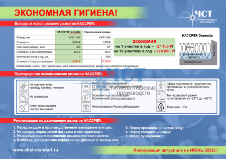 Дезинфицирующий мат HACCPER Dezmatta 1200*900*18 мм